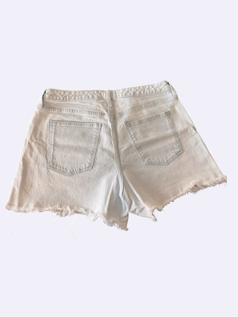 Universal Thread Vintage Midi Jean Shorts Light Wash Raw Hem Size 12 / 31R - Picture 4 of 6